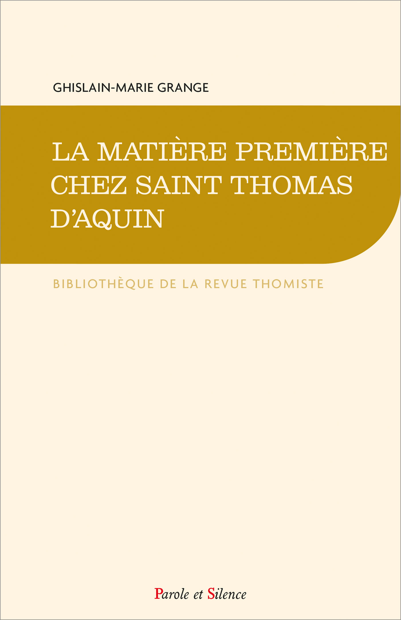 La matire premire chez saint Thomas dAquin