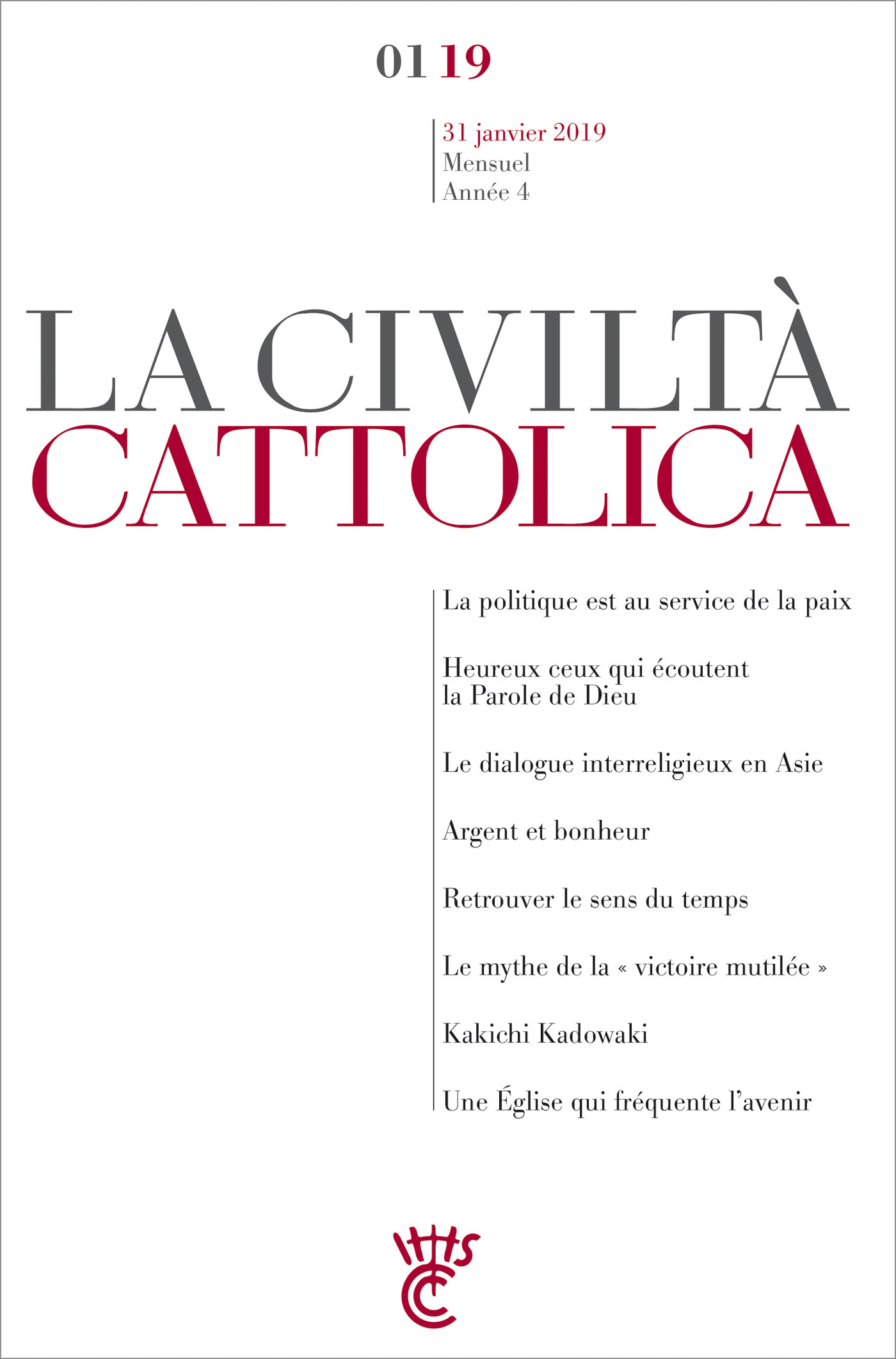 LA CIVILTA CATTOLICA - JANVIER 2019