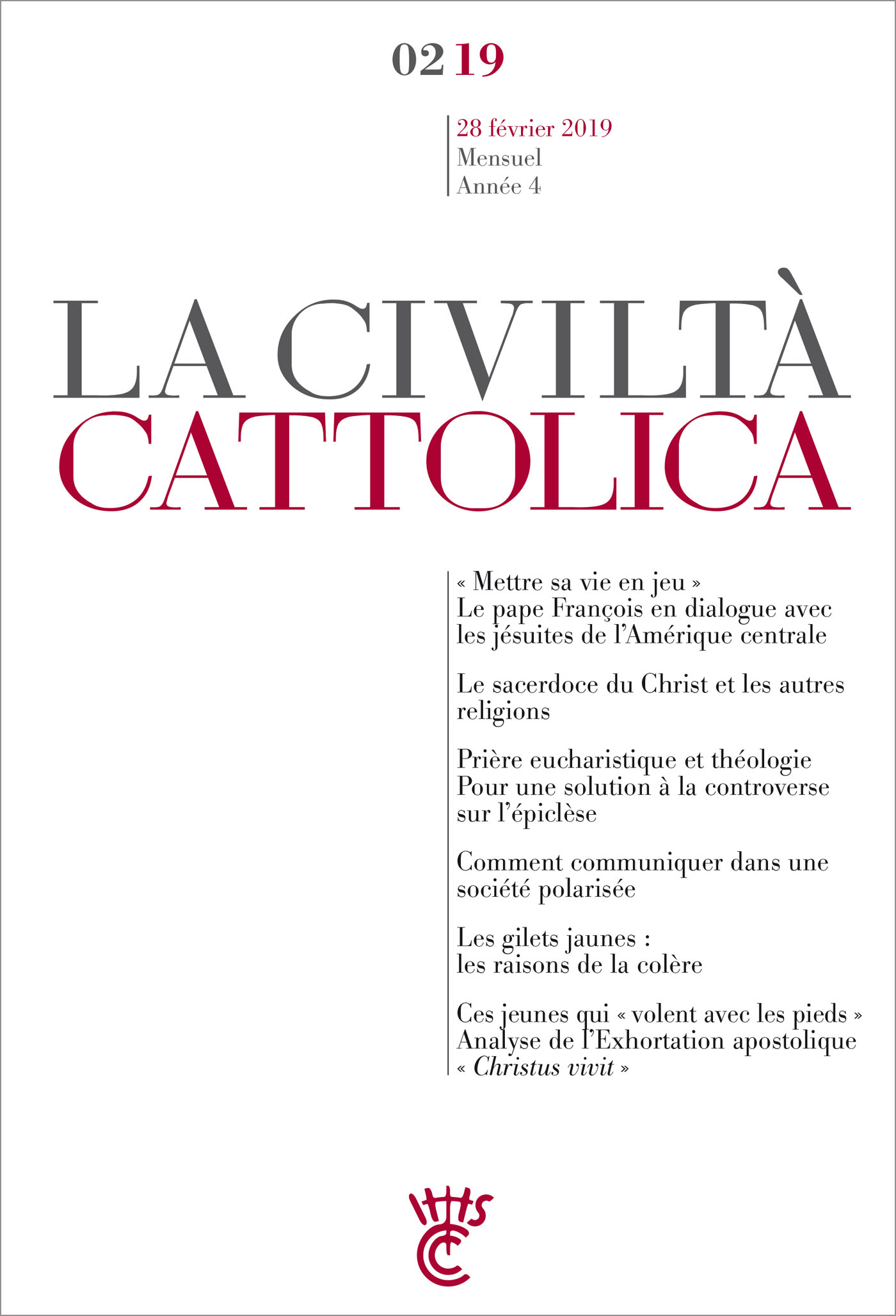 LA CIVILTA CATTOLICA - FEVRIER 2019