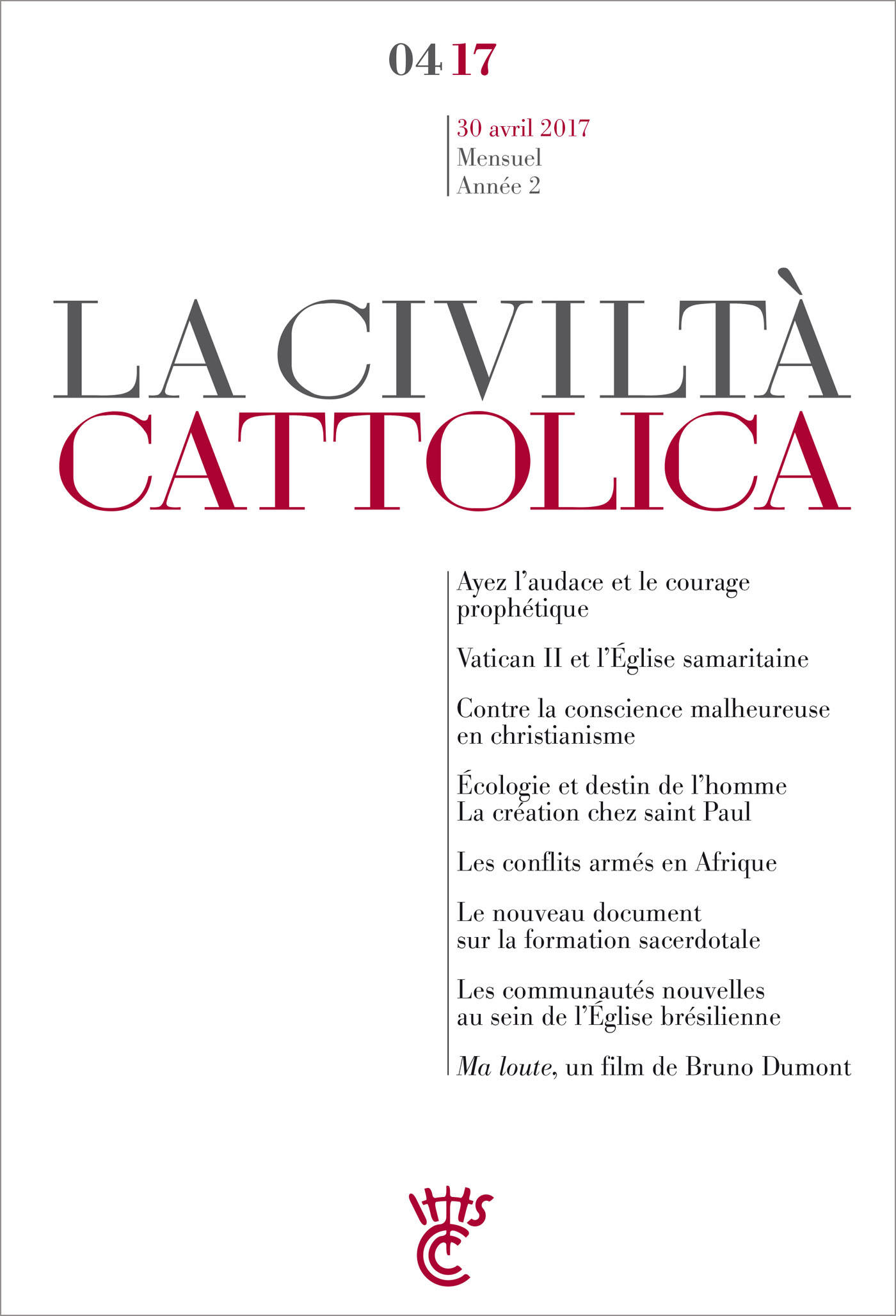 Civilt Cattolica Avril 2017