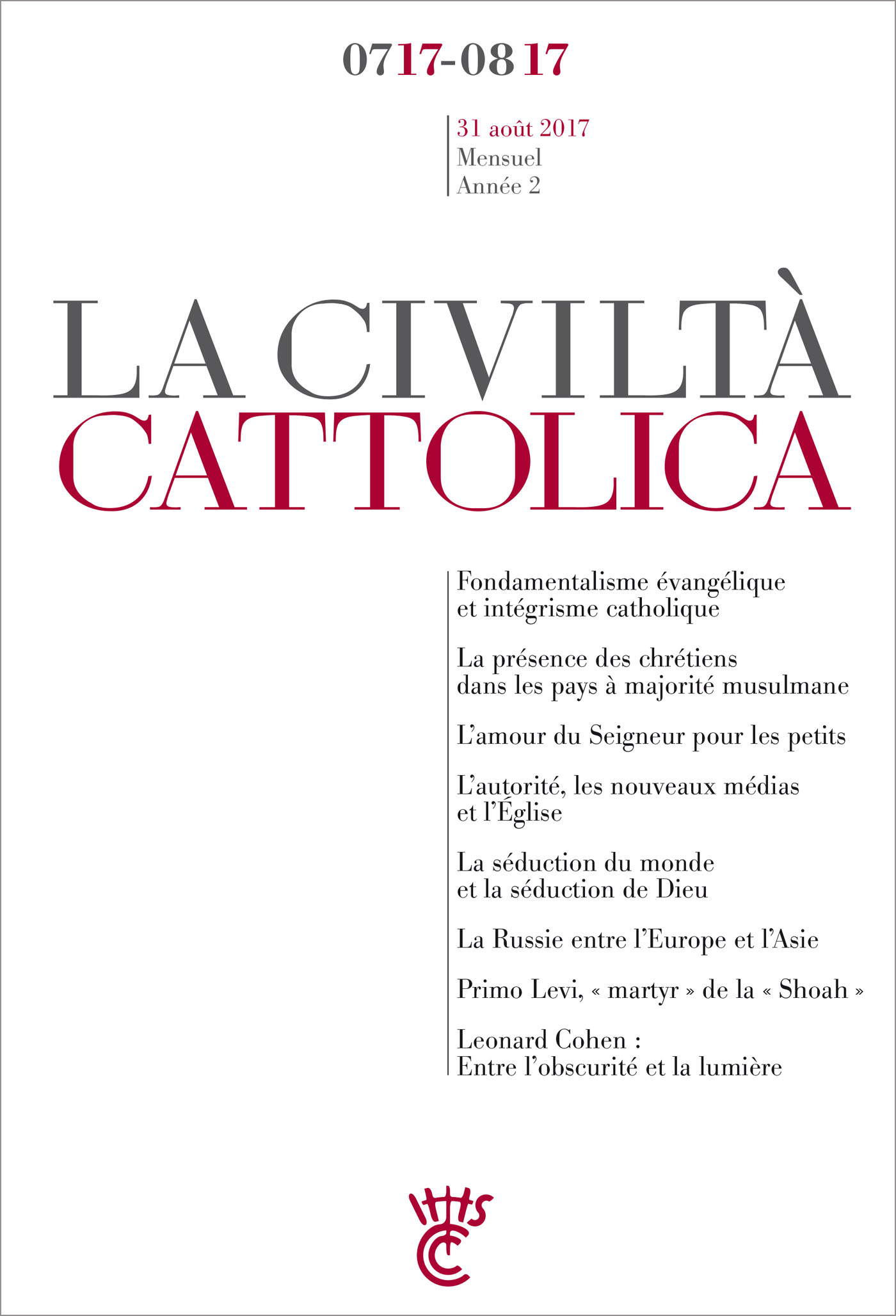 Civiltà Cattolica Juillet-Août 2017