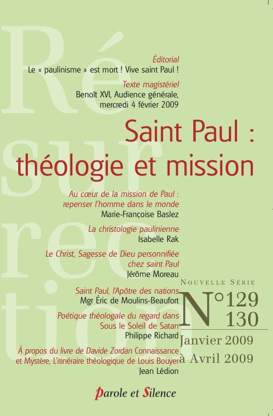 Rsurrection, n 129-130. Saint Paul : thologie et missions