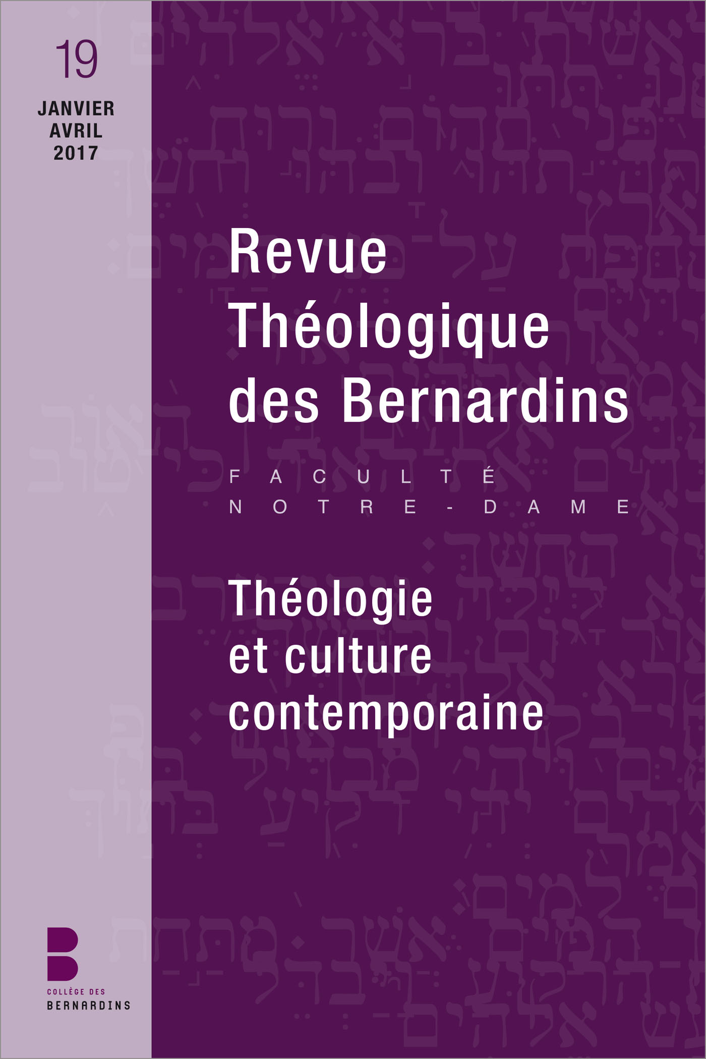 Revue Théologique des Bernardins n°19