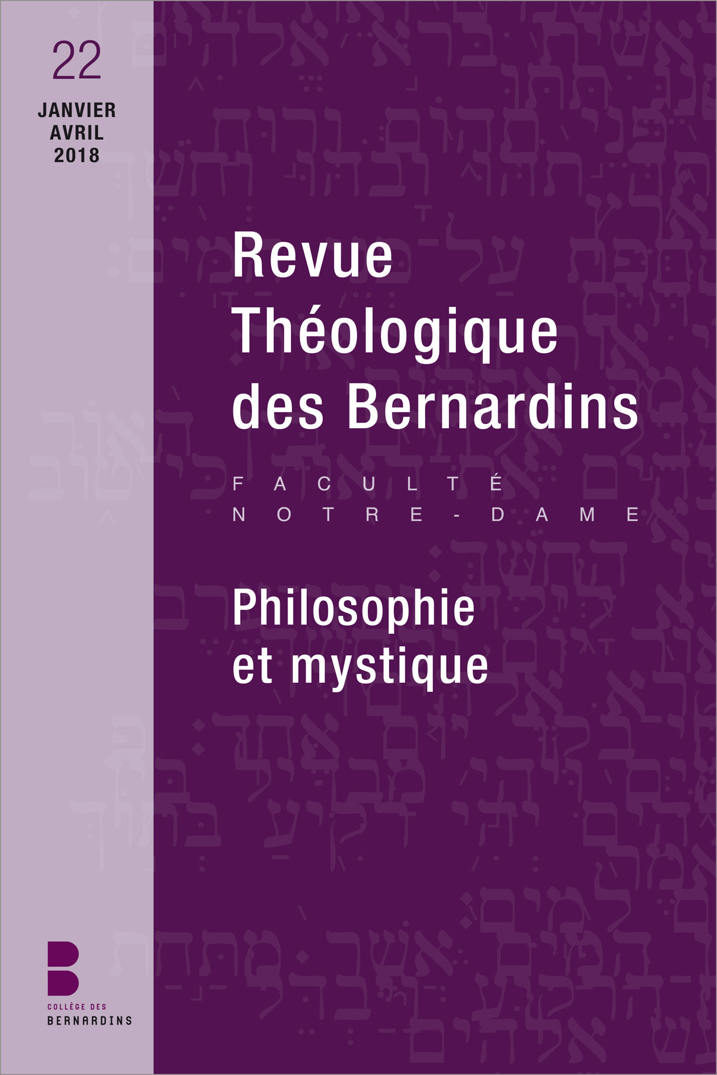 Revue thologique des Bernardins n. 22