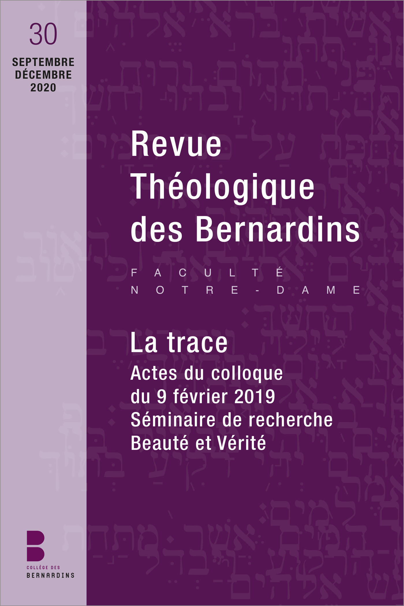 Revue théologique des Bernardins n°30